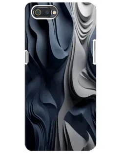 Чехол для Realme C2 с картинкой «Объемные синие складки»