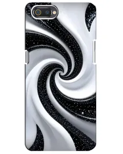 Чехол для Realme C2 с картинкой «Черно-белая спираль»