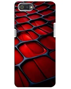 Чехол для Realme C2 с картинкой «Красная глянцевая сетка»