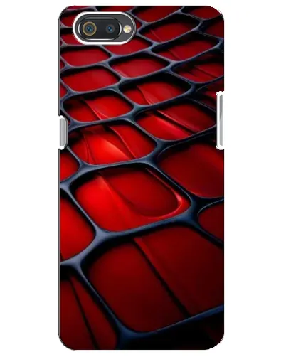 Чехол для Realme C2 с картинкой «Красная глянцевая сетка»