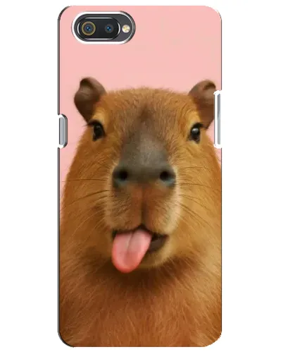 Чехол для Realme C2 с картинкой «Капибара с языком»