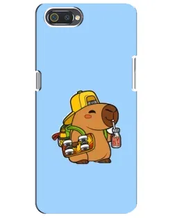 Чехол для Realme C2 с картинкой «Капибара на скейте»
