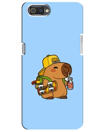 Чехол для Realme C2 с картинкой «Капибара на скейте»