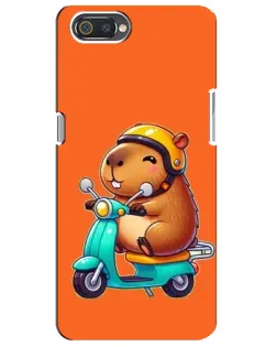Чехол для Realme C2 с картинкой «Капибара на скутере»