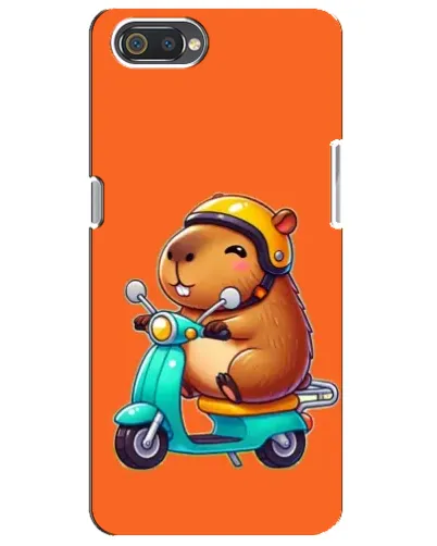 Чехол для Realme C2 с картинкой «Капибара на скутере»