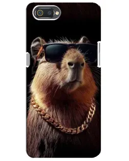 Чехол для Realme C2 с картинкой «Капибара золотая цепь»