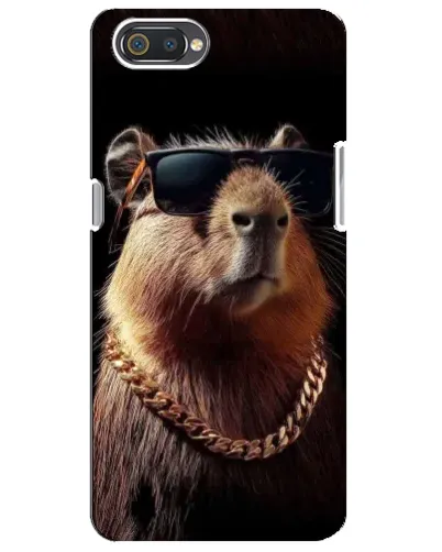 Чехол для Realme C2 с картинкой «Капибара золотая цепь»