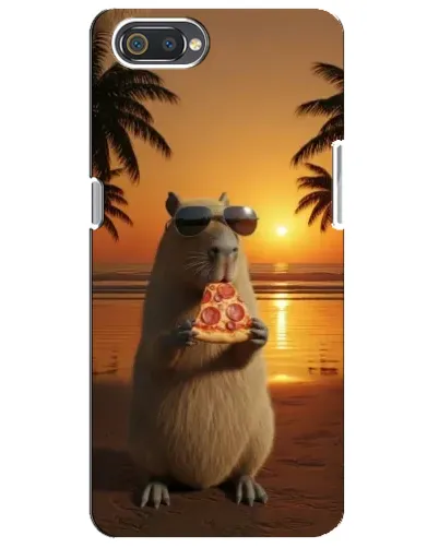 Чехол для Realme C2 с картинкой «Капибара с пиццей»