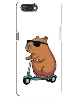 Чехол для Realme C2 с картинкой «Капибара на самокате»