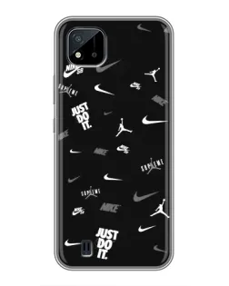 Чохол для Realme C11 (2021) / C20 з картинкою «Nike Black Pattern» Чохол для Realme C11 (2021) / C20 з картинкою «Nike Black Pattern»