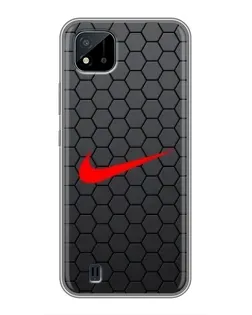 Чохол для Realme C11 (2021) / C20 з картинкою «Nike — карбонова сітка»