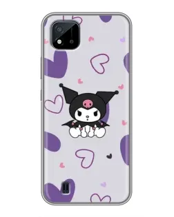Чехол для Realme C11 (2021) / C20 с картинкой «Kuromi и лавандовые сердца»