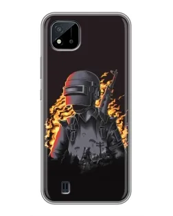 Чохол для Realme C11 (2021) / C20 з картинкою «PUBG — вогняний силует»