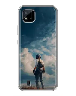 Чохол для Realme C11 (2021) / C20 з картинкою «Герой PUBG на скелі»