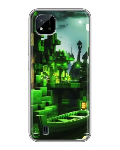Чехол для Realme C11 (2021) / C20 с картинкой «Minecraft лесной пейзаж»