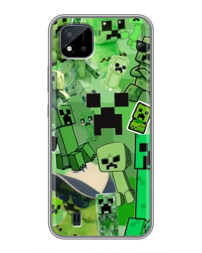 Чехол для Realme C11 (2021) / C20 с картинкой «Криперы Minecraft»