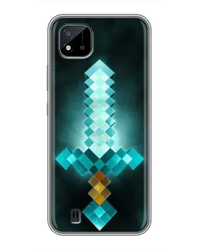 Чехол для Realme C11 (2021) / C20 с картинкой «Алмазный меч неон»