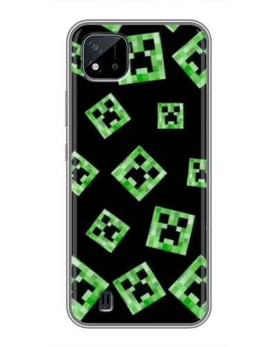 Чехол для Realme C11 (2021) / C20 с картинкой «Паттерн с криперами»
