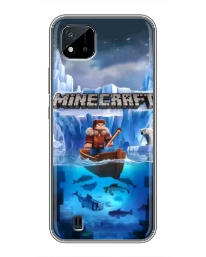 Чехол для Realme C11 (2021) / C20 с картинкой «Minecraft ледяной мир»