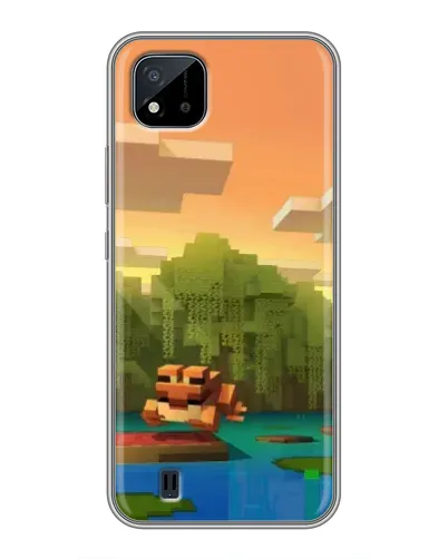 Чехол для Realme C11 (2021) / C20 с картинкой «Майнкрафт закат солнца»