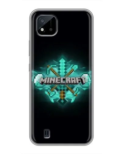 Чехол для Realme C11 (2021) / C20 с картинкой «Minecraft Diamond лого»