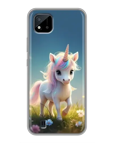 Чехол для Realme C11 (2021) / C20 с картинкой «Единорог на поляне»