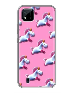 Чехол для Realme C11 (2021) / C20 с картинкой «Единороги на розовом» Чехол для Realme C11 (2021) / C20 с картинкой «Единороги на розовом»