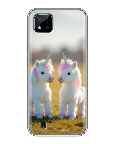 Чехол для Realme C11 (2021) / C20 с картинкой «Пара единорогов»