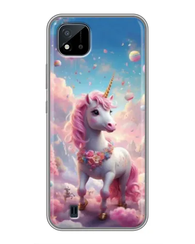 Чехол для Realme C11 (2021) / C20 с картинкой «Единорог среди облаков»
