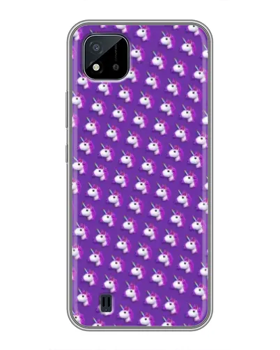 Чехол для Realme C11 (2021) / C20 с картинкой «Единороги на фиолетовом»
