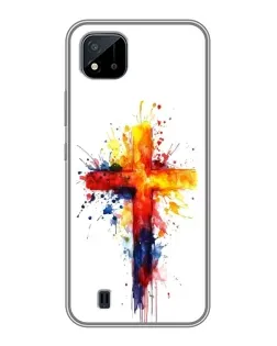 Чехол для Realme C11 (2021) / C20 с картинкой «Акварельный крест»