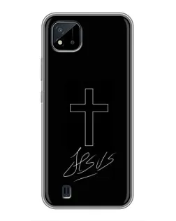 Чехол для Realme C11 (2021) / C20 с картинкой «Графический крест Jesus» Чехол для Realme C11 (2021) / C20 с картинкой «Графический крест Jesus»