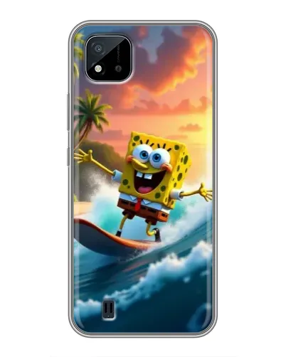 Чехол для Realme C11 (2021) / C20 с картинкой «Губка Боб серфингист»