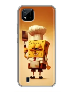 Чехол для Realme C11 (2021) / C20 с картинкой «Губка Боб повар»