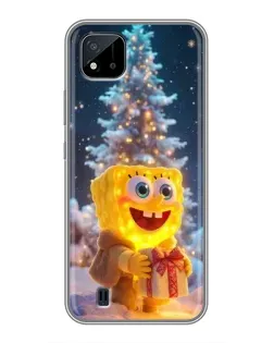 Чехол для Realme C11 (2021) / C20 с картинкой «Рождественский Спанч Боб»