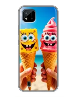 Чехол для Realme C11 (2021) / C20 с картинкой «Спанч Боб мороженое»