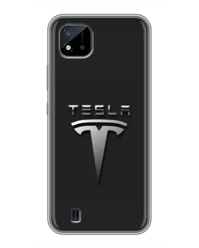 Чехол для Realme C11 (2021) / C20 с картинкой «Стальной логотип Tesla»