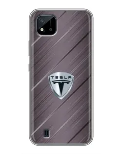 Чехол для Realme C11 (2021) / C20 с картинкой «Металлическая текстура Tesla» Чехол для Realme C11 (2021) / C20 с картинкой «Металлическая текстура Tesla»