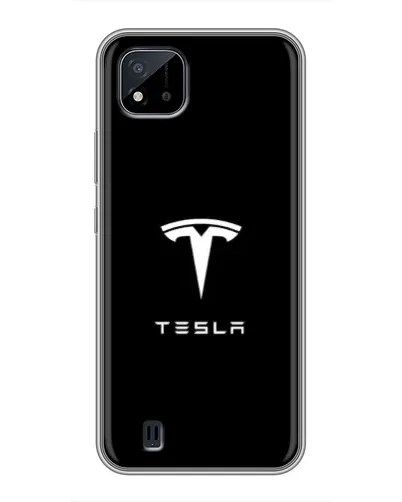 Чехол для Realme C11 (2021) / C20 с картинкой «Tesla White Logo»