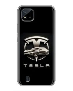 Чехол для Realme C11 (2021) / C20 с картинкой «Tesla — серебристое авто» Чехол для Realme C11 (2021) / C20 с картинкой «Tesla — серебристое авто»