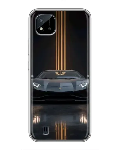 Чехол для Realme C11 (2021) / C20 с картинкой «Lamborghini золотые линии»