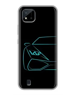 Чохол для Realme C11 (2021) / C20 з картинкою «Блакитний силует Lamborghini» Чохол для Realme C11 (2021) / C20 з картинкою «Блакитний силует Lamborghini»