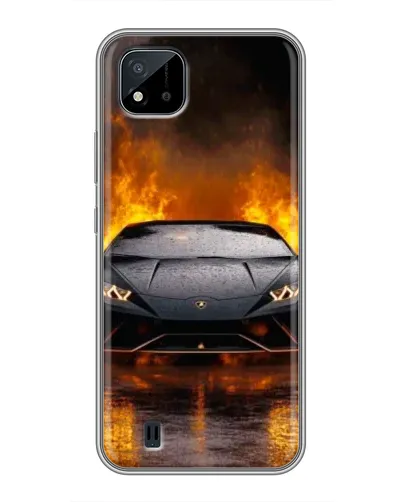 Чехол для Realme C11 (2021) / C20 с картинкой «Lamborghini в огне»