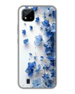 Чохол для Realme C11 (2021) / C20 з картинкою «Блакитний квітковий каскад»