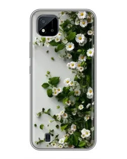 Чохол для Realme C11 (2021) / C20 з картинкою «Гілка дрібних білих квітів»