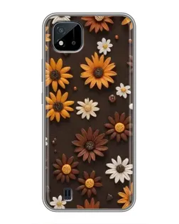 Чохол для Realme C11 (2021) / C20 з картинкою «Візерунок з маленьких соняшників»