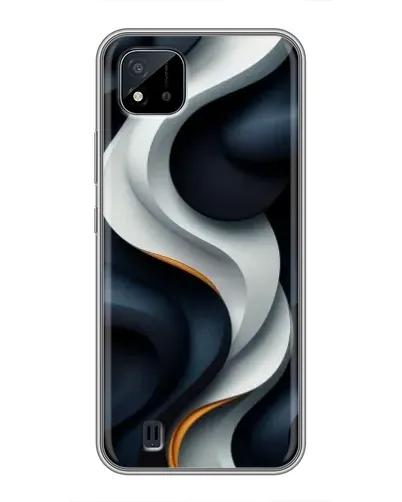 Чехол для Realme C11 (2021) / C20 с картинкой «Объемные черно-белые ленты» Чехол для Realme C11 (2021) / C20 с картинкой «Объемные черно-белые ленты»