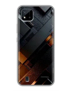 Чехол для Realme C11 (2021) / C20 с картинкой «Черные геометрические блоки»