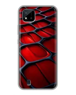 Чехол для Realme C11 (2021) / C20 с картинкой «Красная глянцевая сетка»