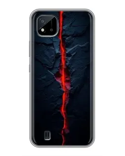 Чехол для Realme C11 (2021) / C20 с картинкой «Kрасная лавовая трещина»
